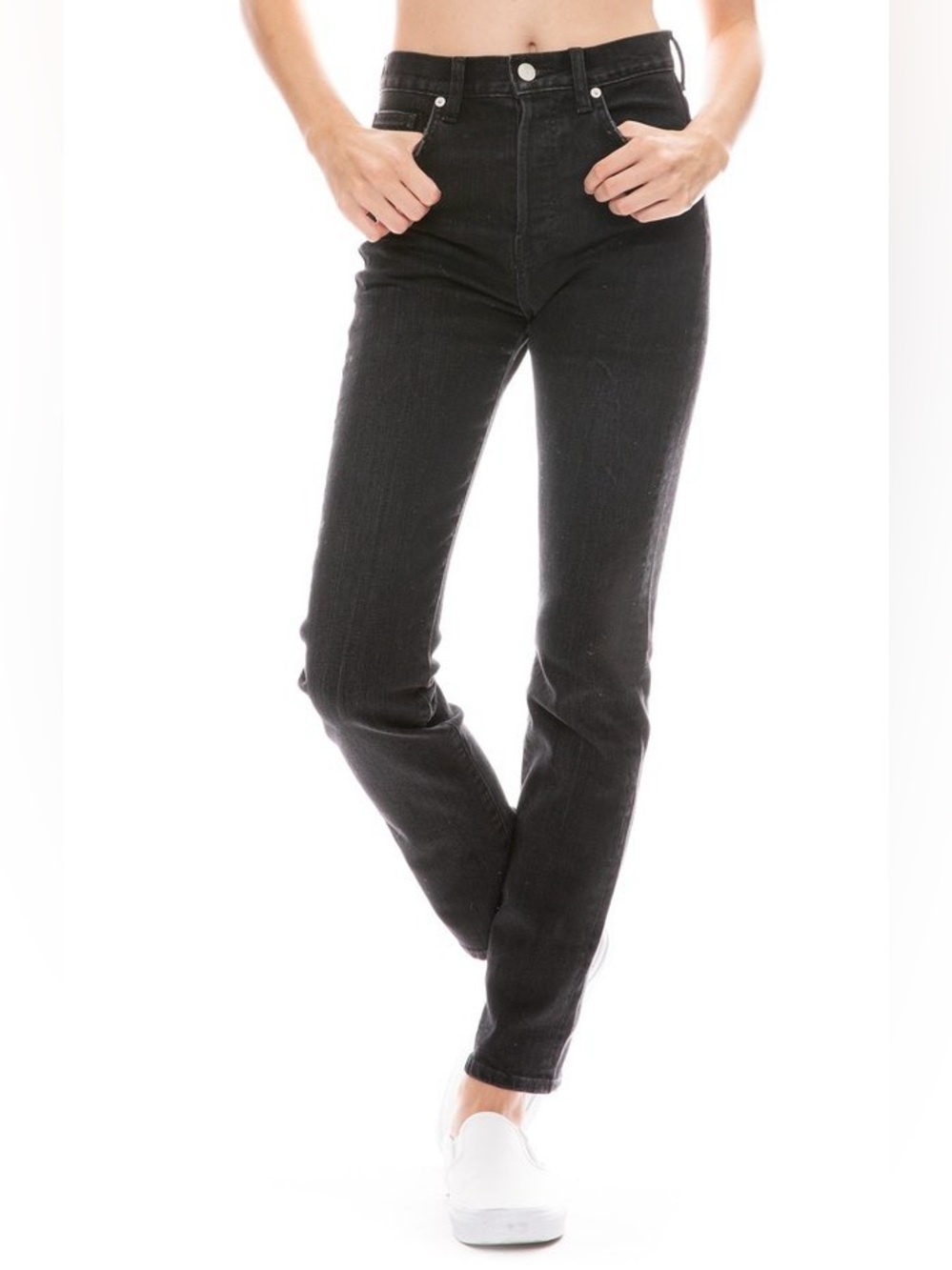 CQY Icon Unify High Rise Slim Selvedge Jeans Black Wash Size 27